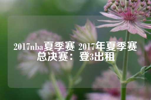 2017nba夏季赛 2017年夏季赛总决赛：登3出租-第1张图片-皇冠信用盘出租